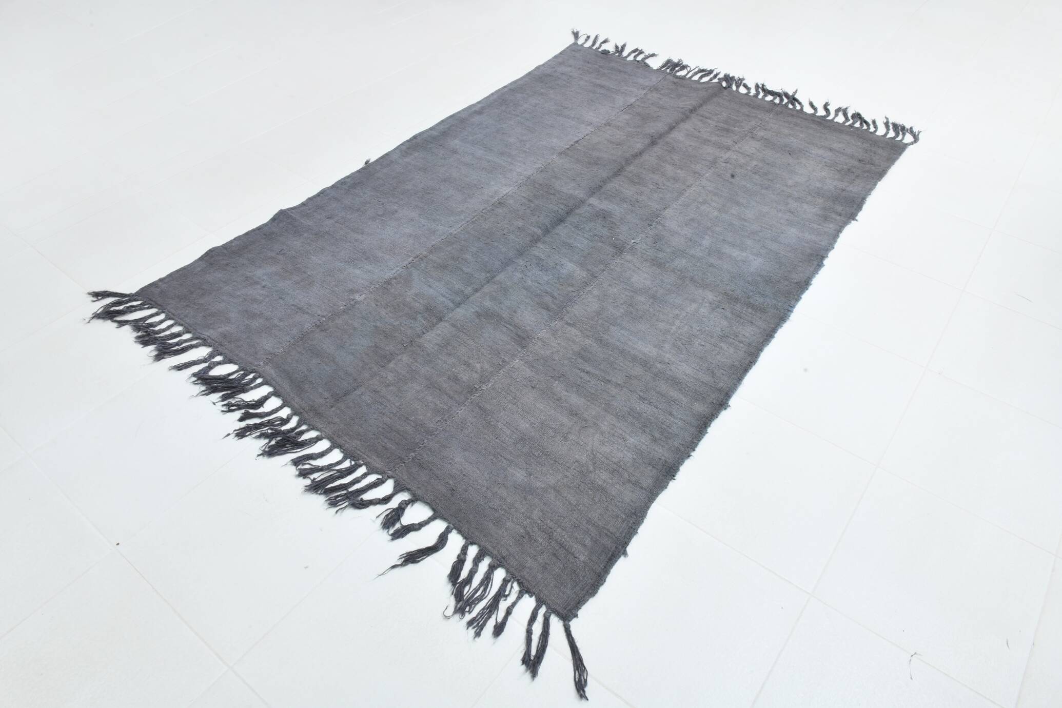 5x7 Shades Of Gray Vintage Kilim Rug, 156x231Cm
