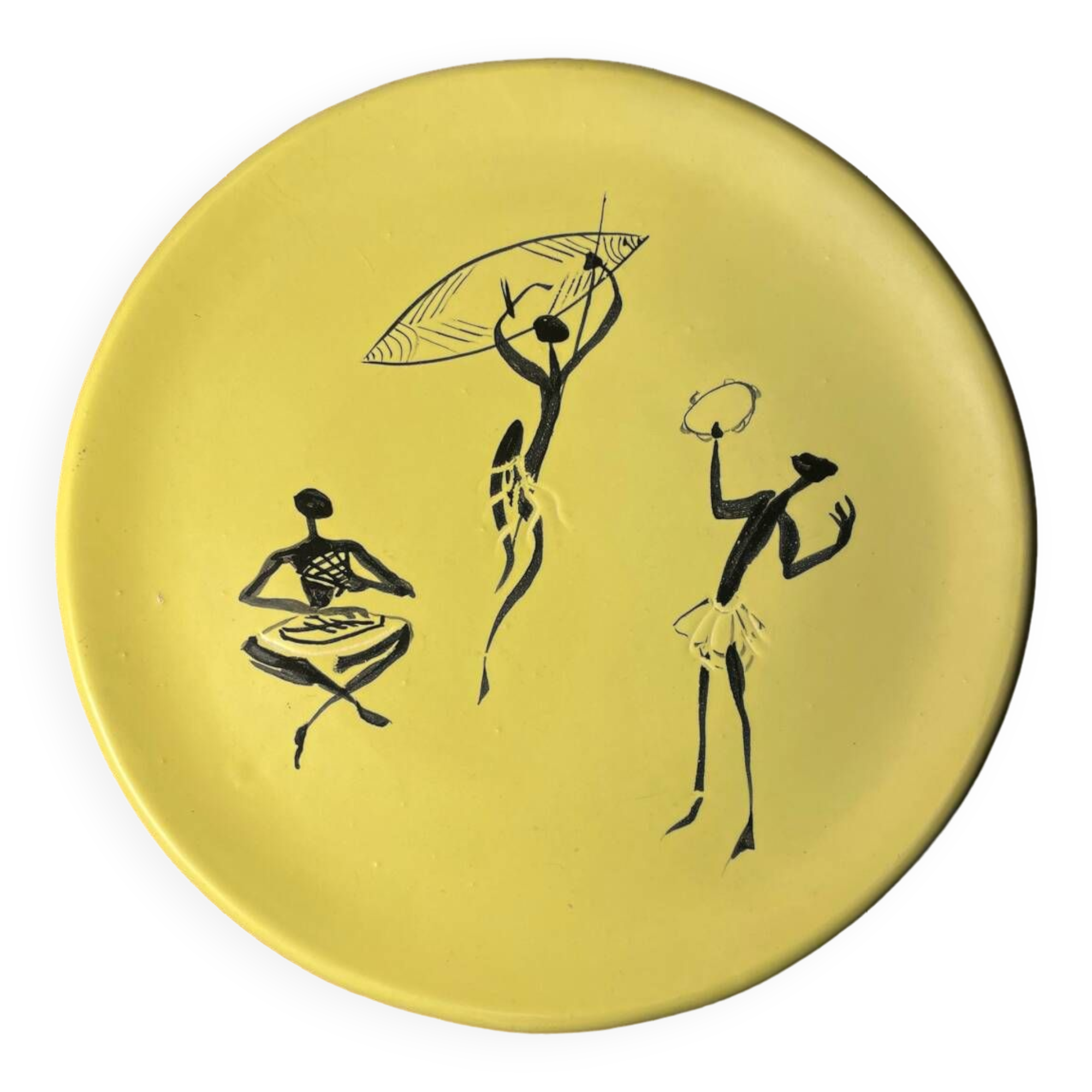 Vintage plate from the cerenne workshops, vallauris