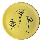 Vintage plate from the cerenne workshops, vallauris