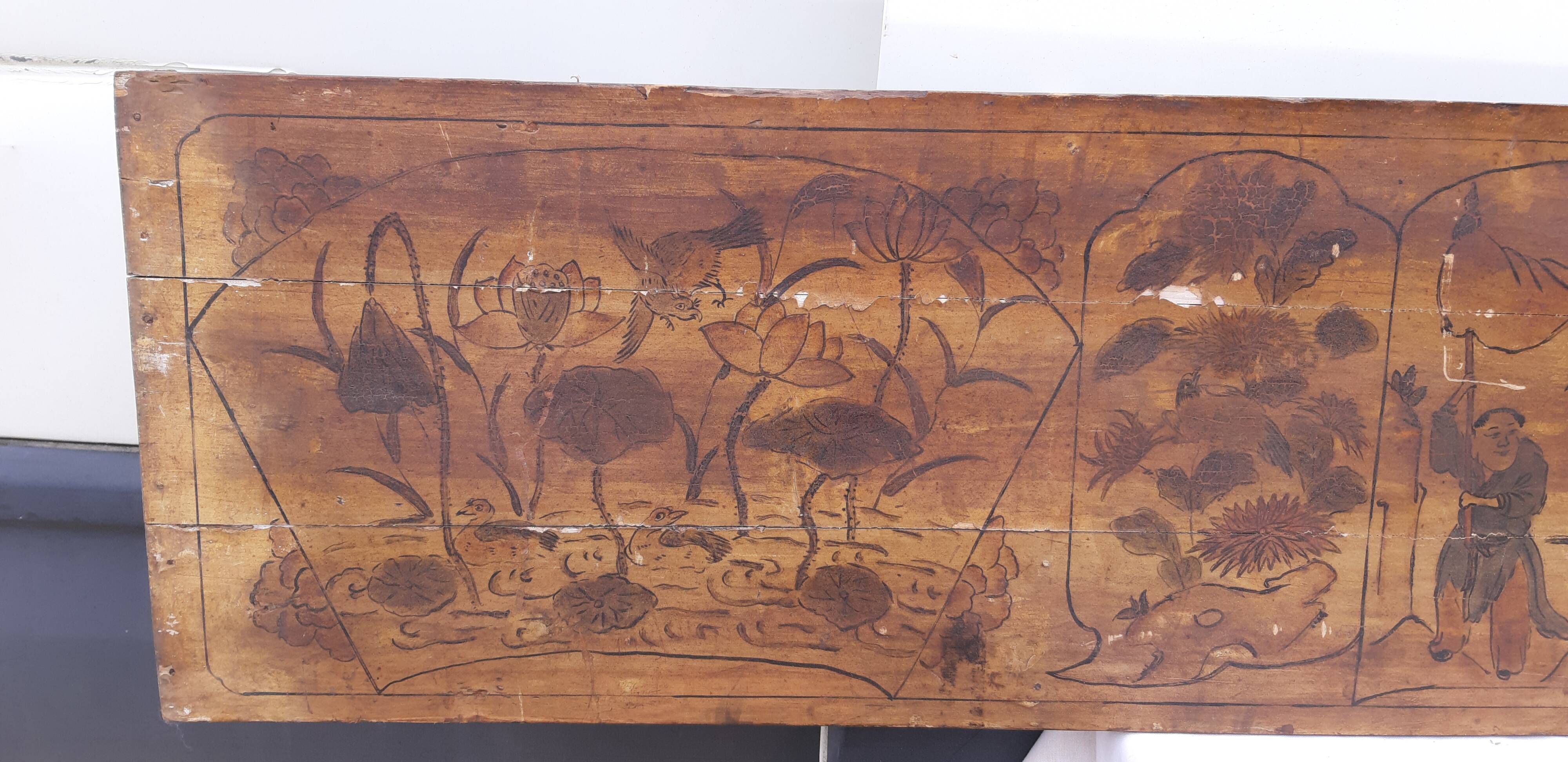 Panel Silkscreened wood China 19th