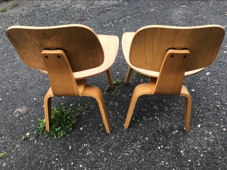 Restored molded plywood chairs