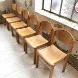 6 beech chairs 1980