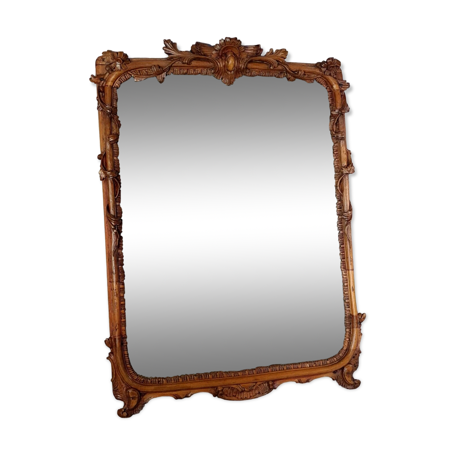 Miroir xixe siècle encadrement bois sculpté 72x54 cm sb