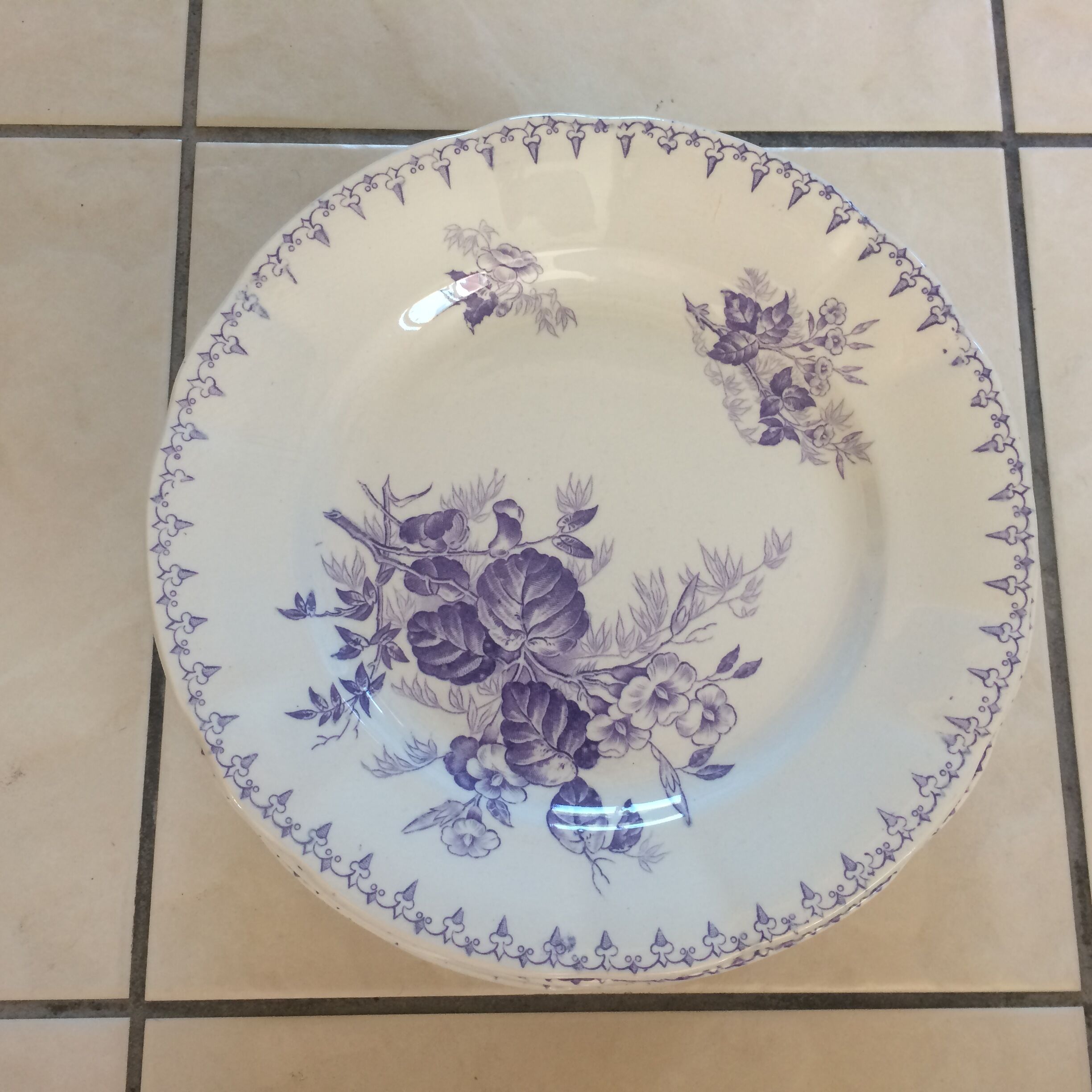 12 plates faîence Sarreguemines, 30s