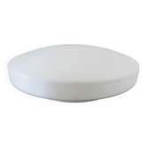 Plafonnier "galette" en opaline blanche