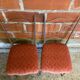Pair of chairs with golden metal frame + baroque pink fabric seat