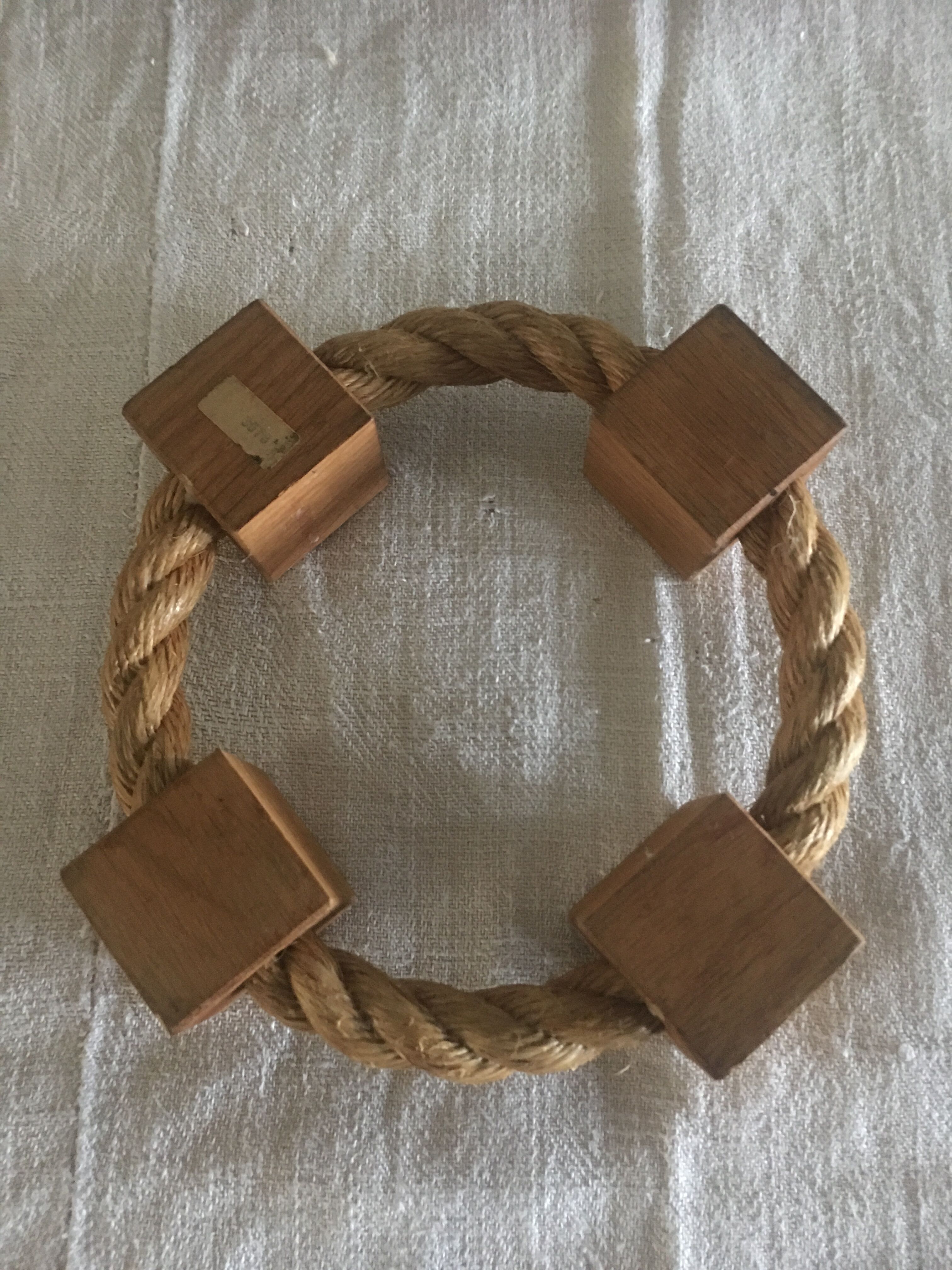 Vintage candlestick rope and wood