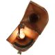 Large Vintage Ship's Lamp Red Copper Fresnel Lens 49cm
