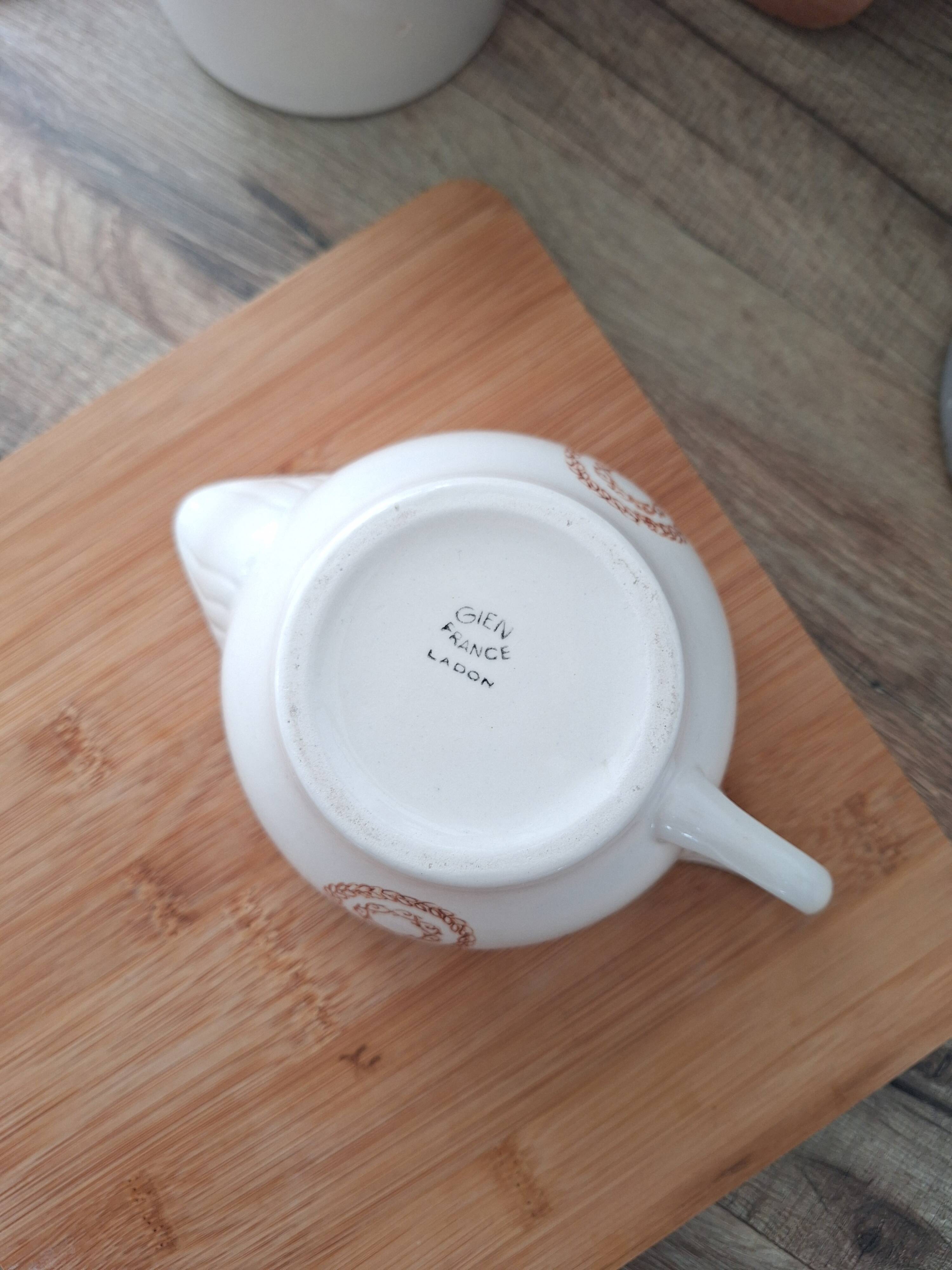 Saucière Gien marron et orange modèle Ladon