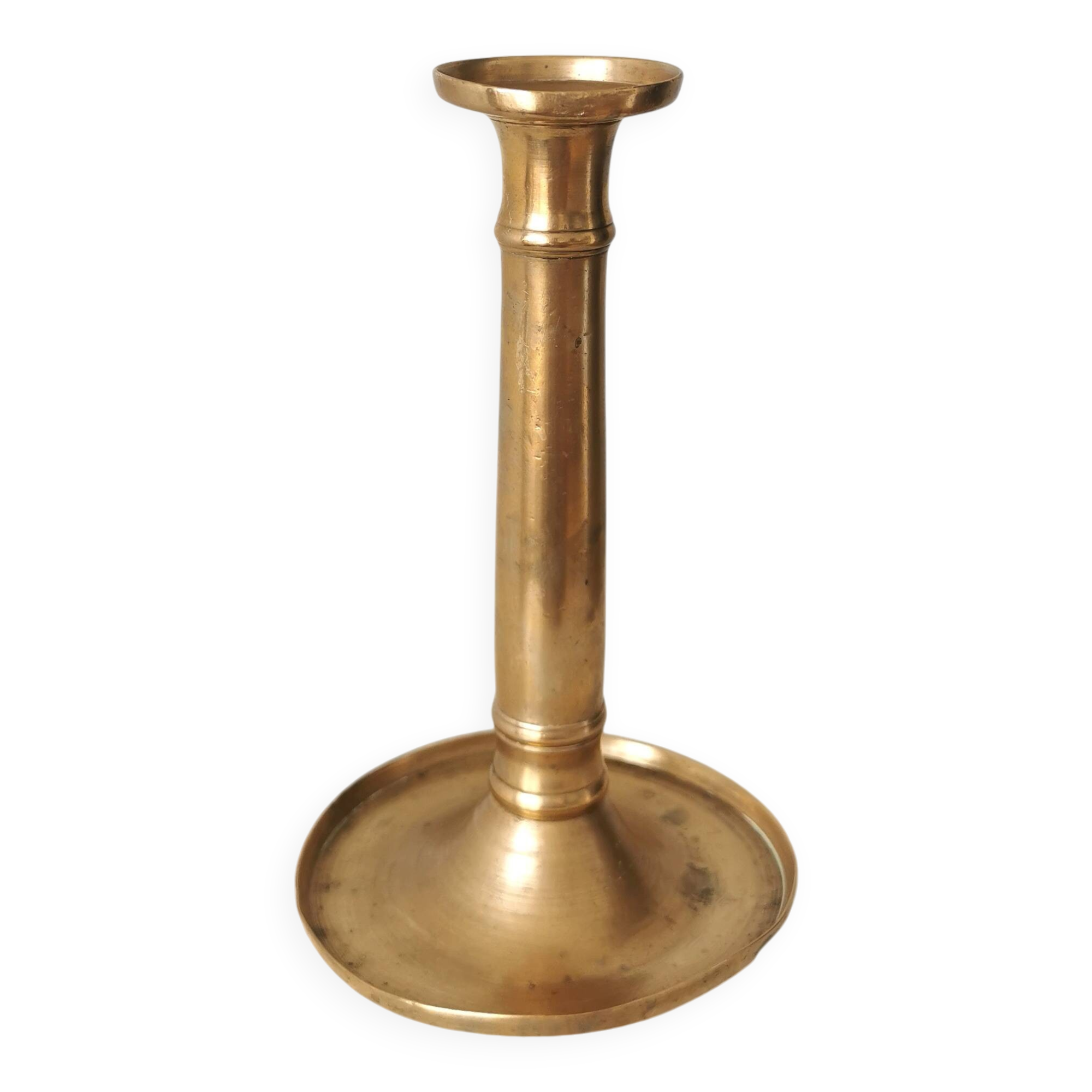 Vintage Gold Brass Candlestick: 1970s Home Decor