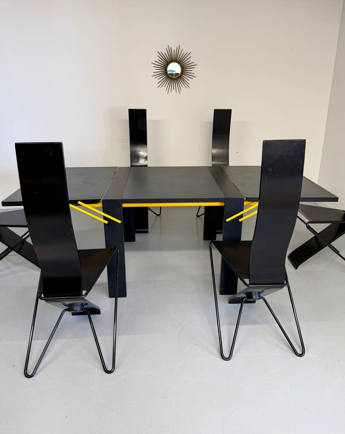 Set of 6 Italian design chairs by Pietro Arosio, postmodern, 1980s.