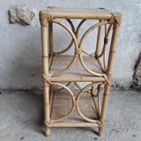 Rattan and bamboo shelf
