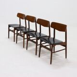 Set of 4 danish design teak and plywood dining chairs 1960s