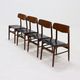 Set of 4 danish design teak and plywood dining chairs 1960s
