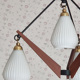 Suspension vintage teck et opaline création Targetti Sankey, vintage, années 60