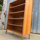 Vintage oak bookcase with compass base