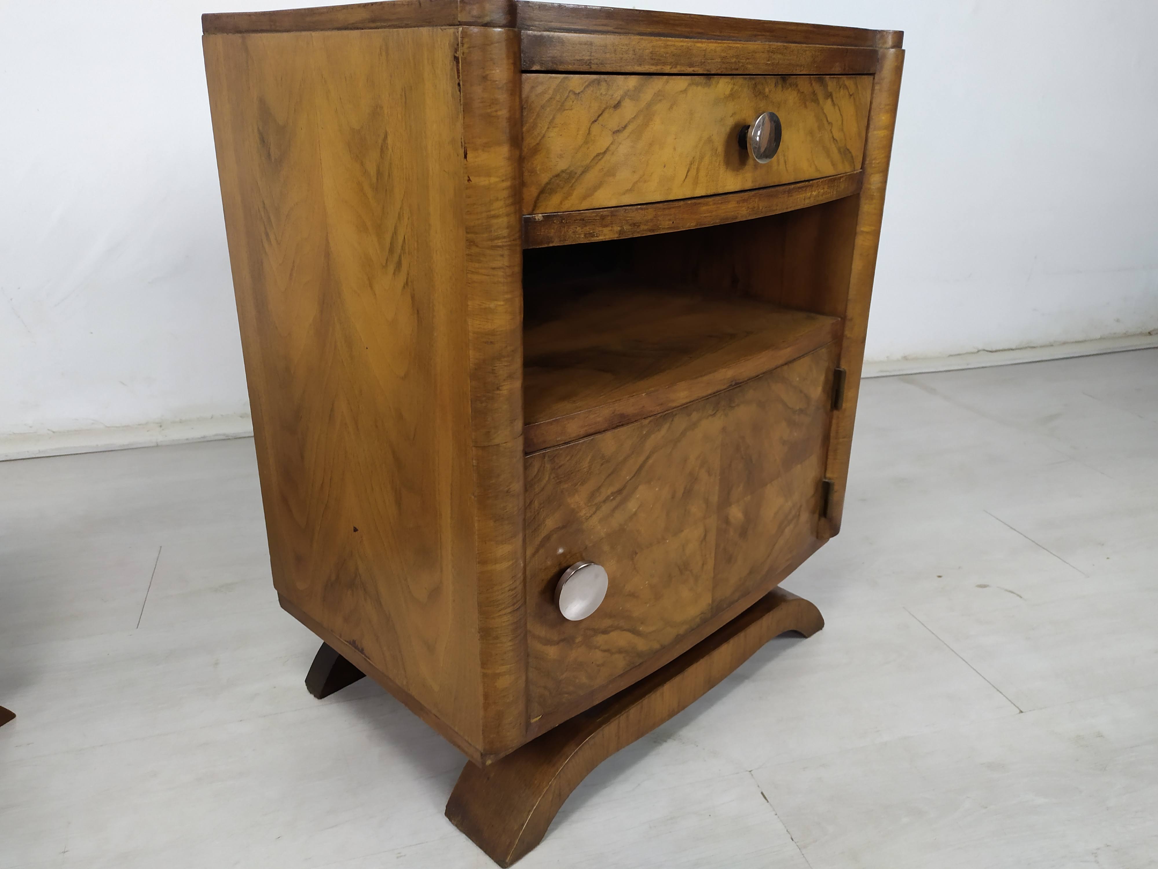 Pair of art deco bedside tables