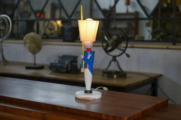 Empire soldier lamp by Suzanne Bonnichon for Jacques Adnet 1960’s