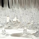Lot de 17 flûtes verre coupe à champagne cristal d'arques Pompadour