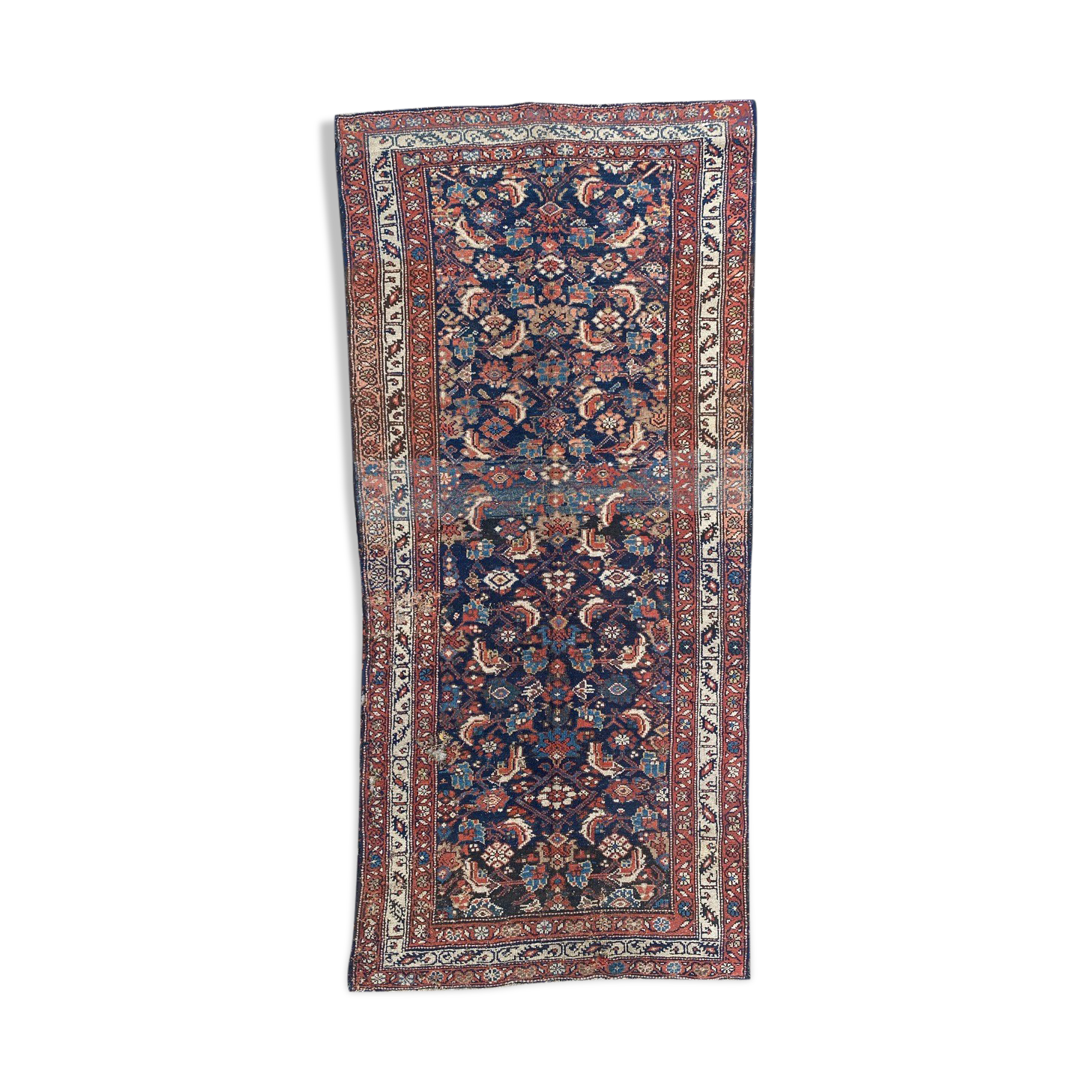 Handmade old Kurdish Persian carpet 135x276 cm