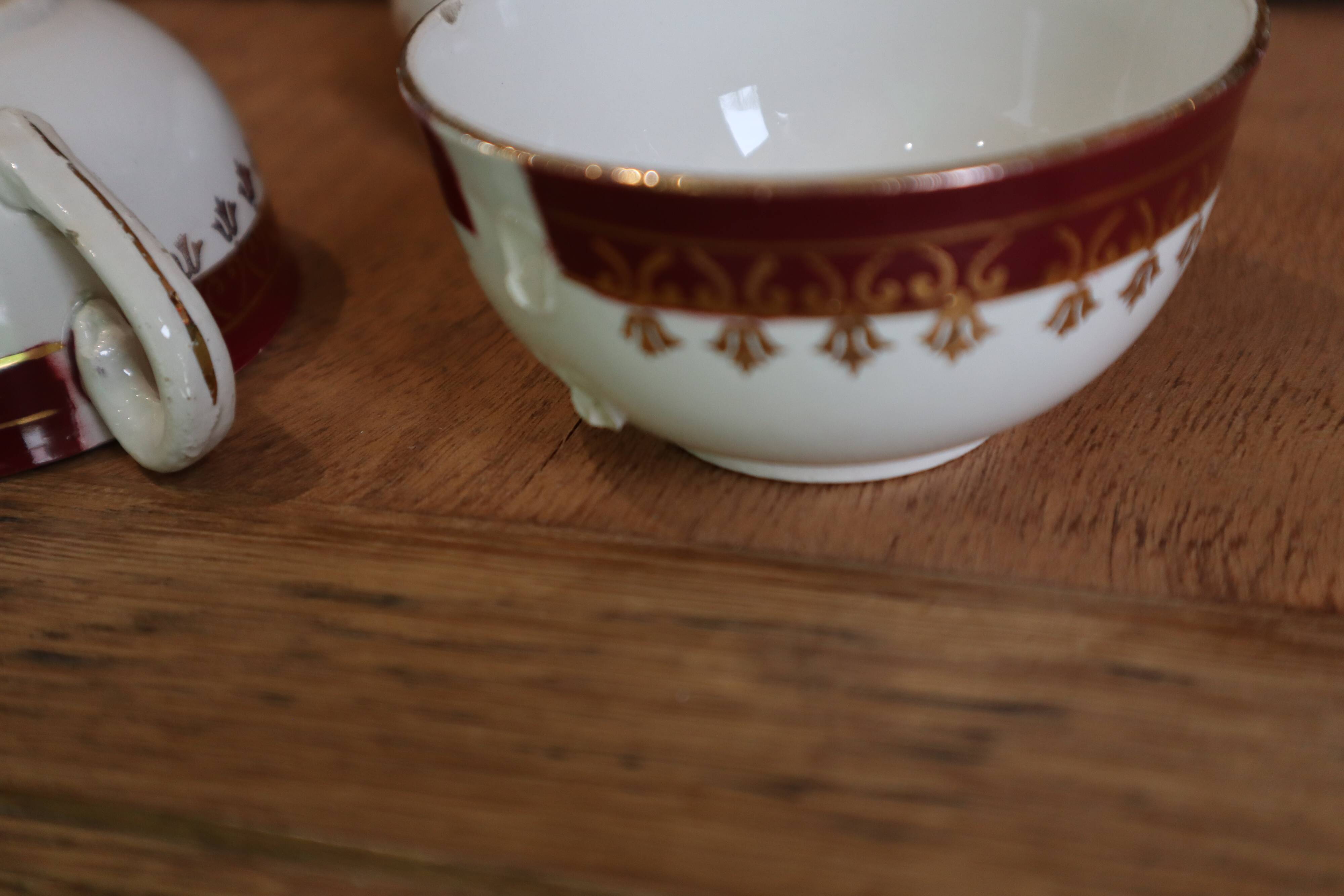 Digoin Sarreguemines earthenware coffee service "Edwige"