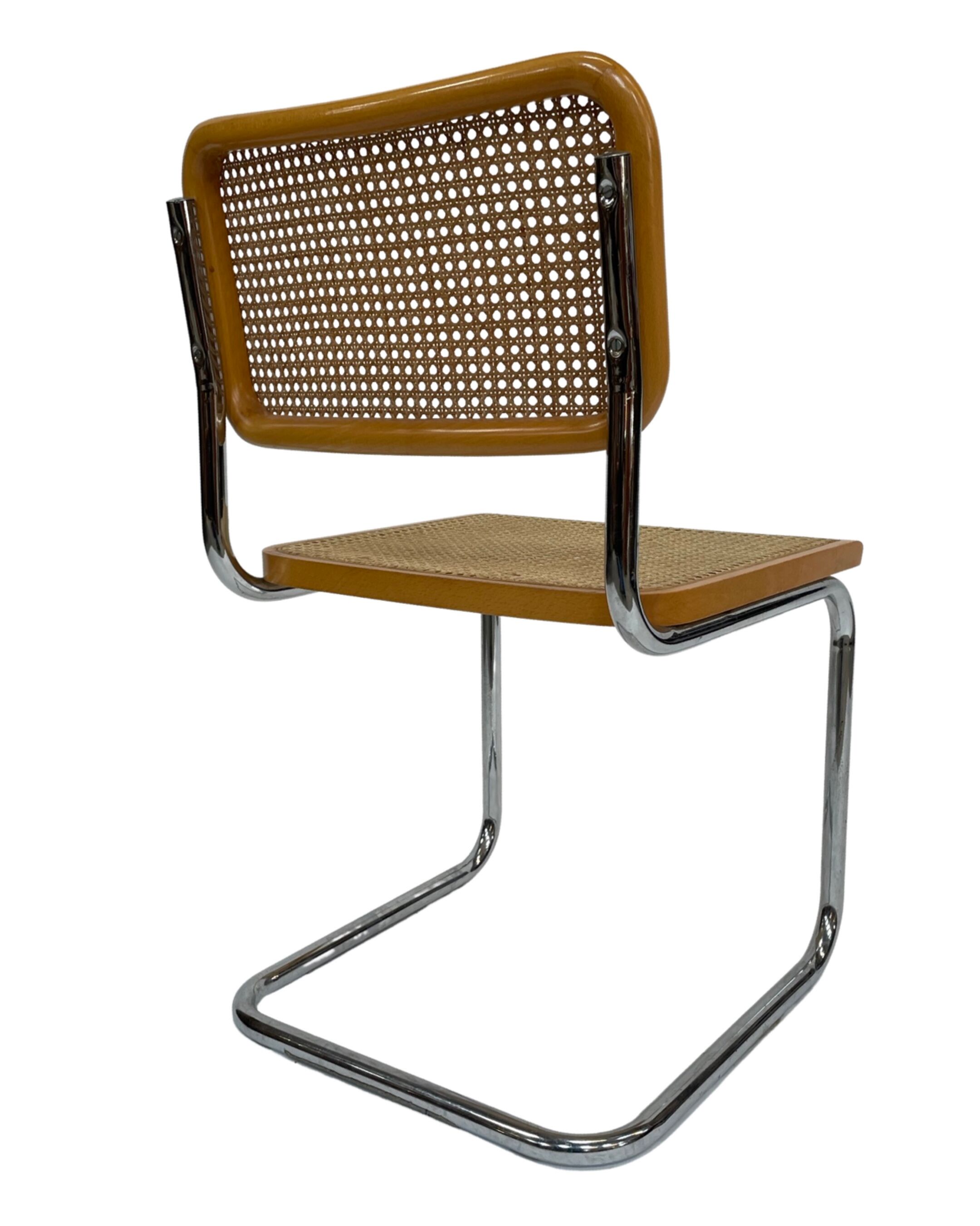 Set of 4 chairs model Cesca B32 designed by Marcel Breuer design
