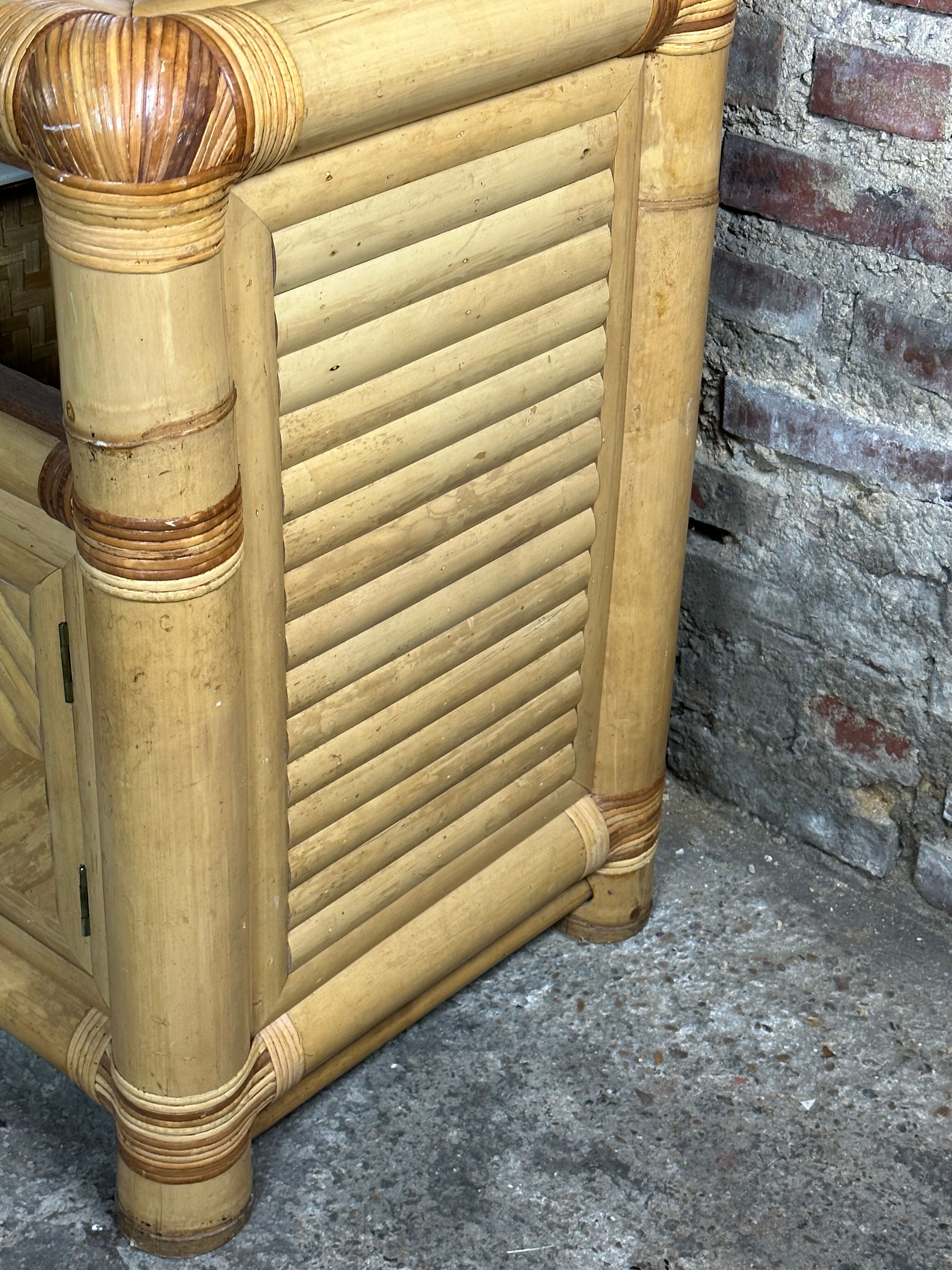 Coiffeuse en bambou vintage 1970