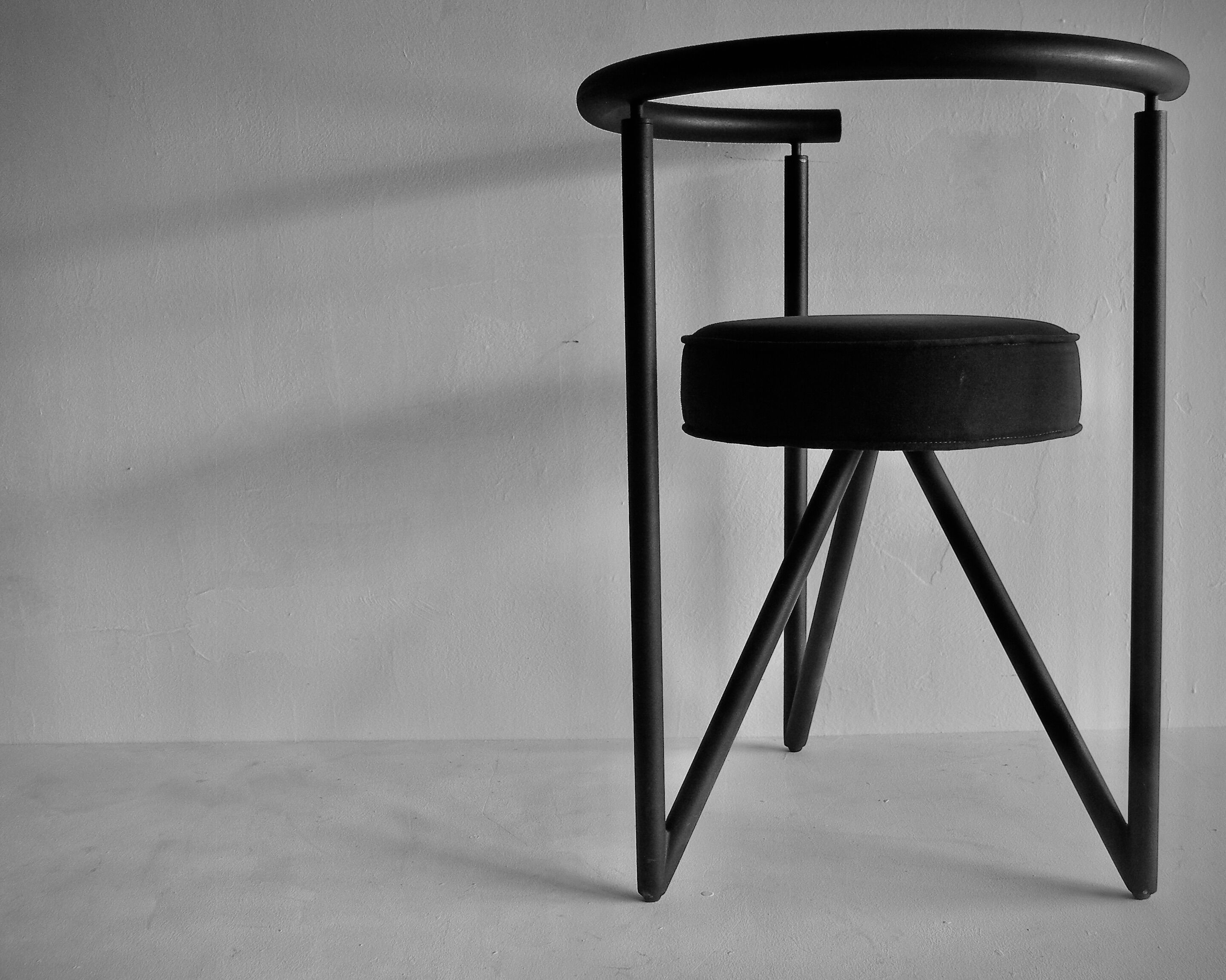 Philippe Starck , black metal chairs "Miss Dorn" / DISFORM /1981