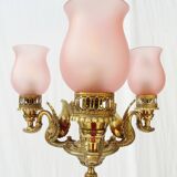 3-branched chandelier in gilded bronze.