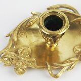 Art Nouveau candle holder in bronze by A Vogt