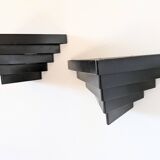 Pair of 1960s wall lights in perforated metal in the style of Mategot