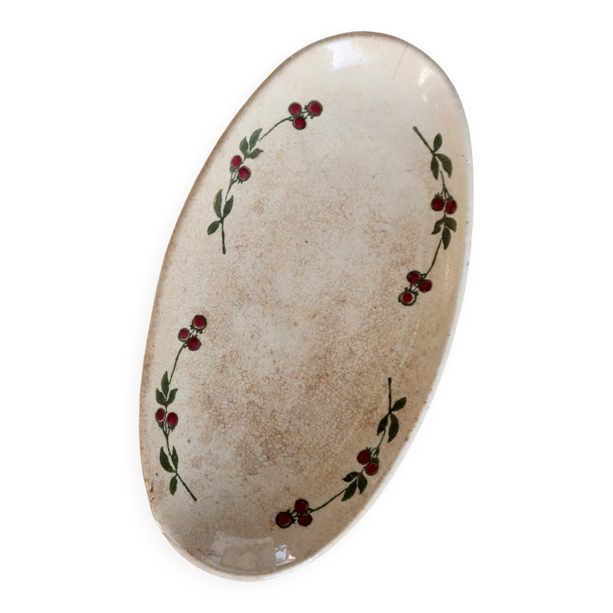 Antique oval ironstone dish – Somain – Sorbier model