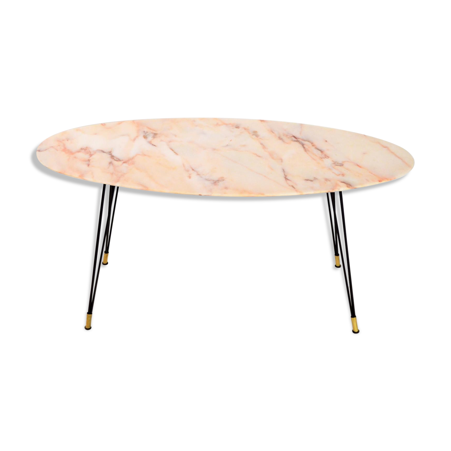 Italy 1950 s oval marble coffee table