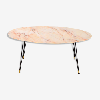Italy 1950 s oval marble coffee table