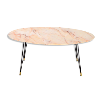 Italy 1950 s oval marble coffee table