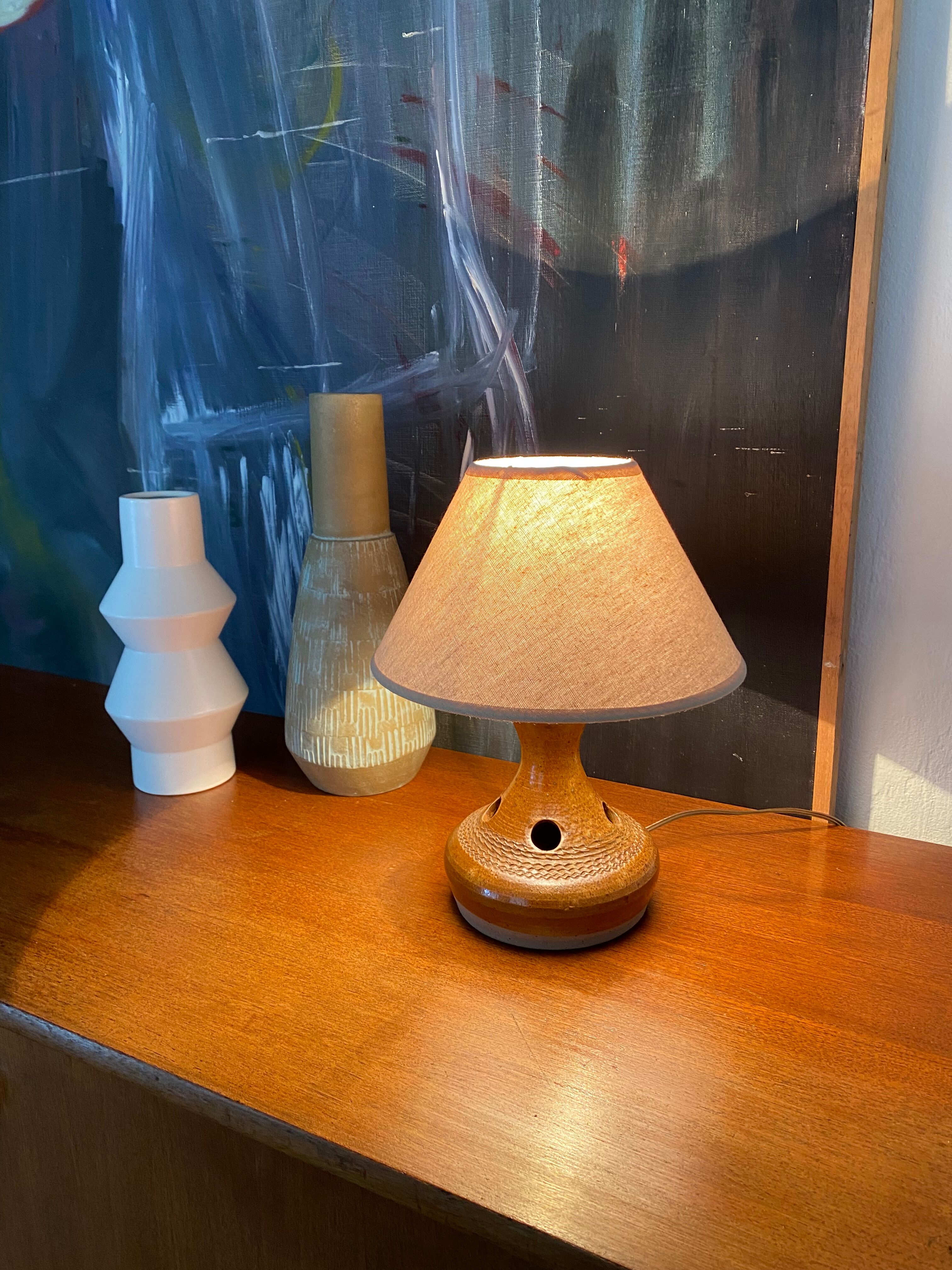 Lampe grès émaillé vintage