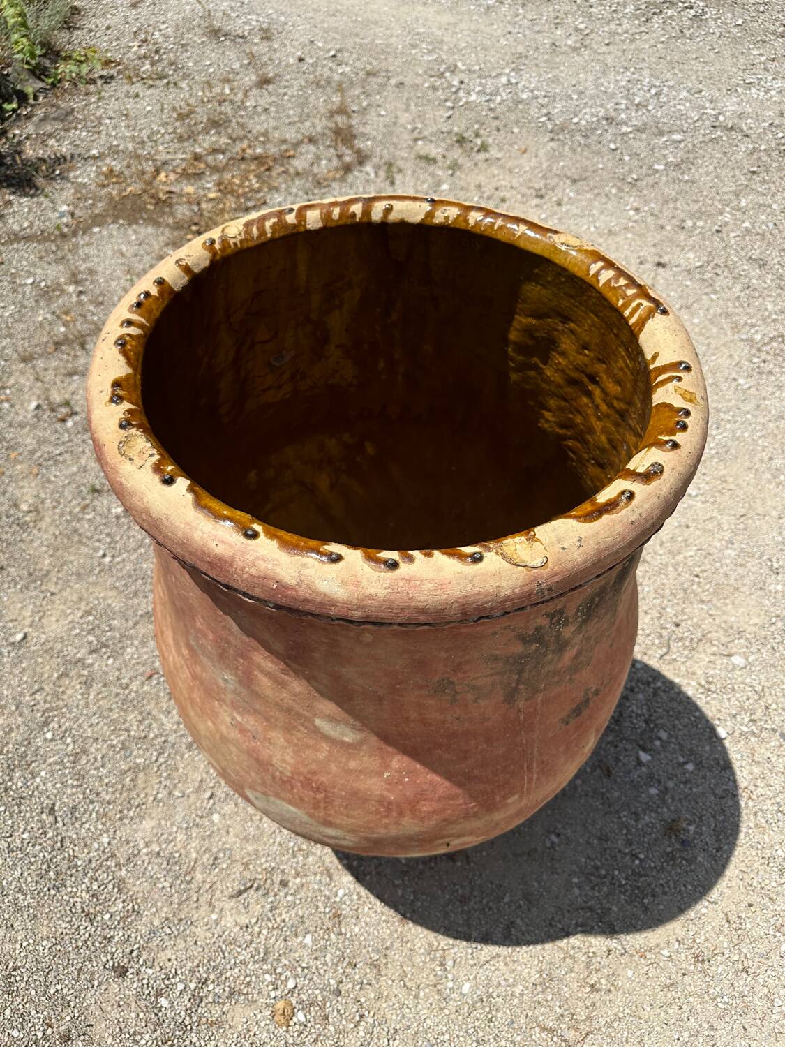 Ancient terracotta pottery jar from the 19th century.