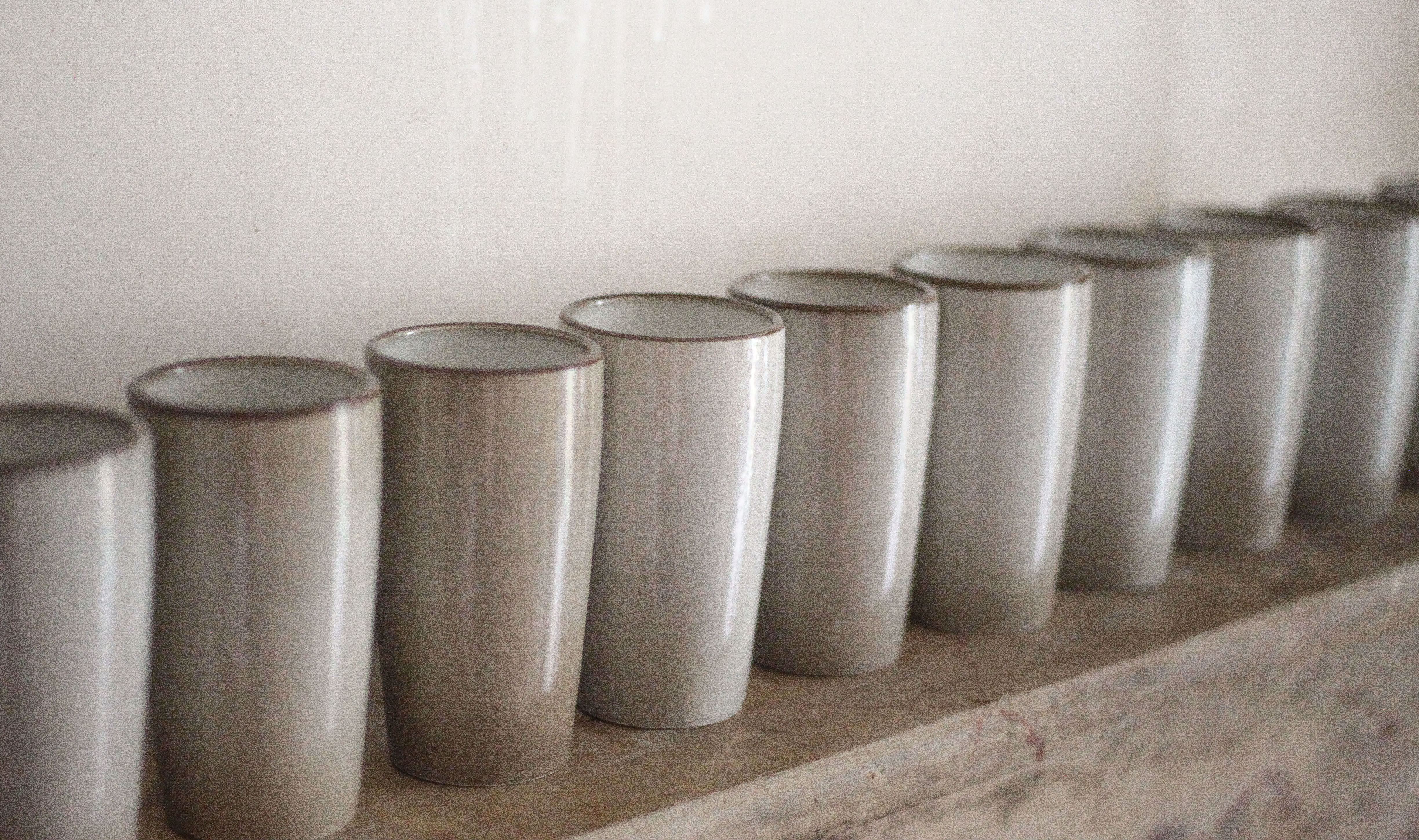 Service 10 mugs en grès de Salins vintage