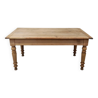Table de ferme en cerisier, avec 2 tiroirs