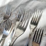10 Vintage Rocaille Style Metal Forks