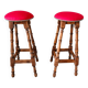 Pair of antique high stools in solid wood