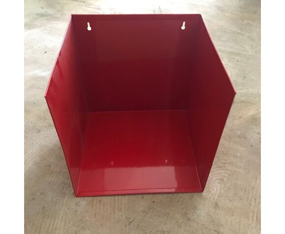 Wall shelf cube metal red | Selency