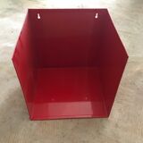 Wall shelf cube metal red