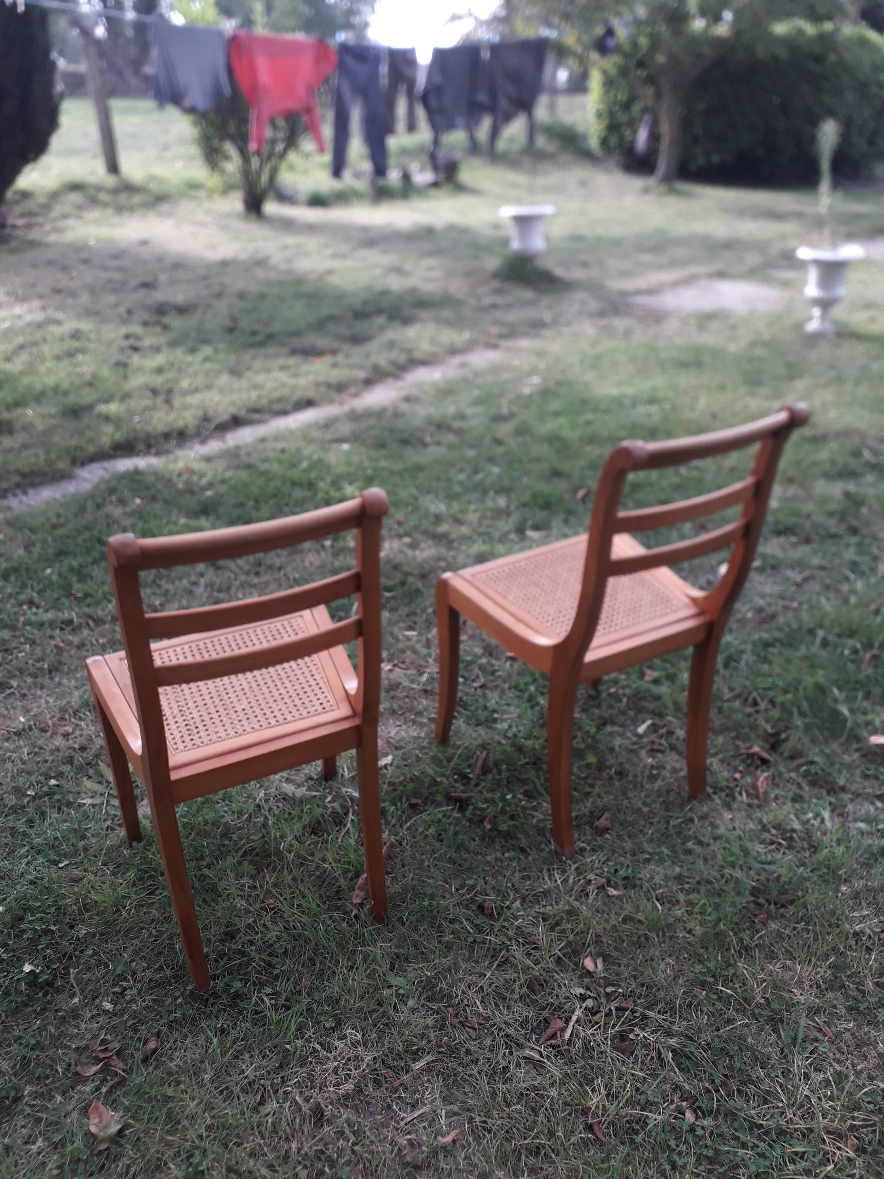 Pair of chair cane with barette