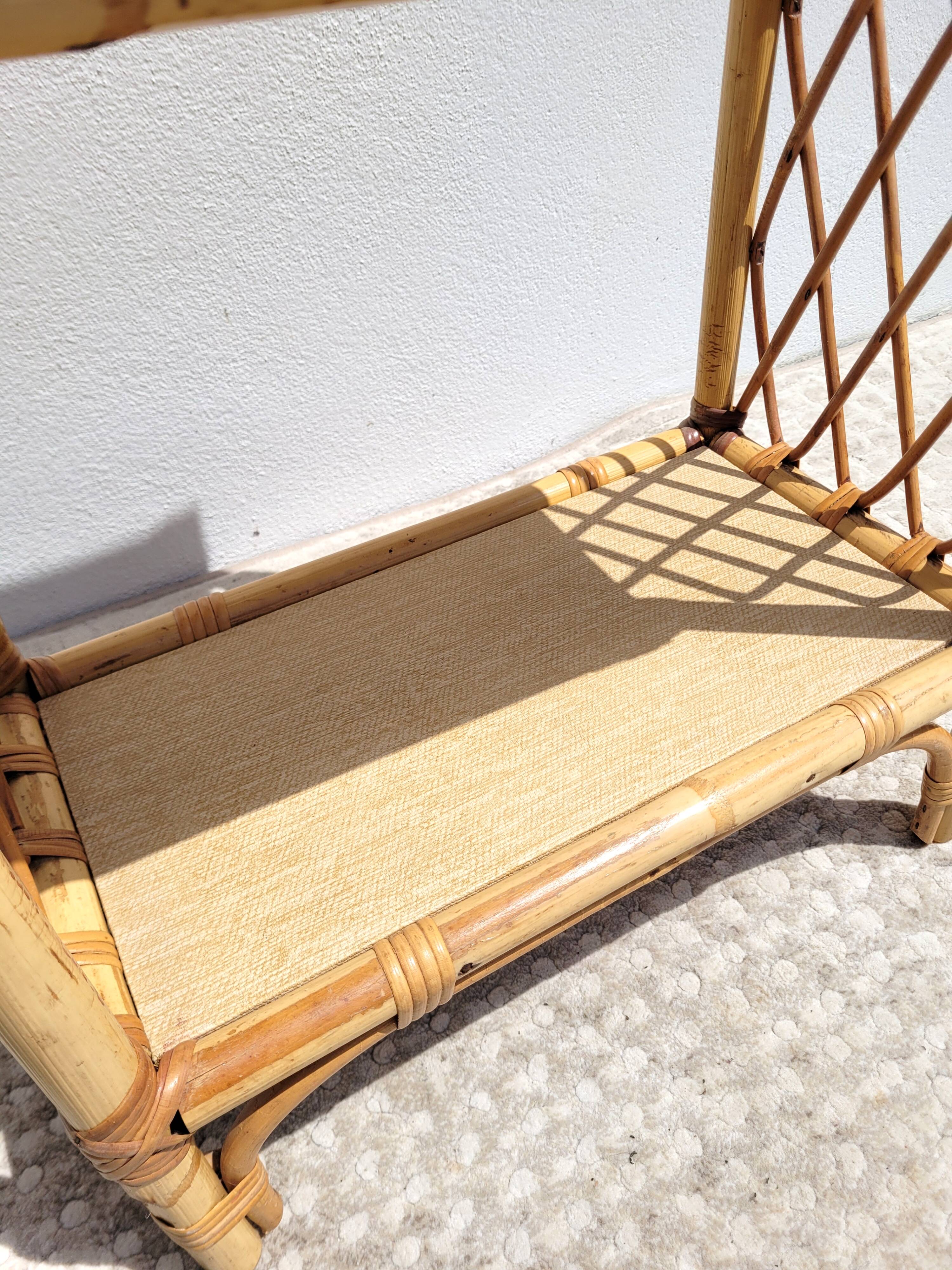 Vintage rattan shelf 1960