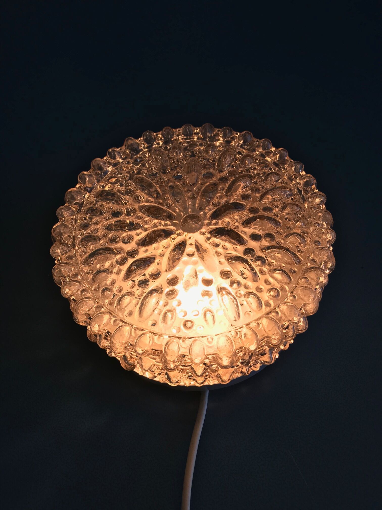 Moulded glass ceiling light
