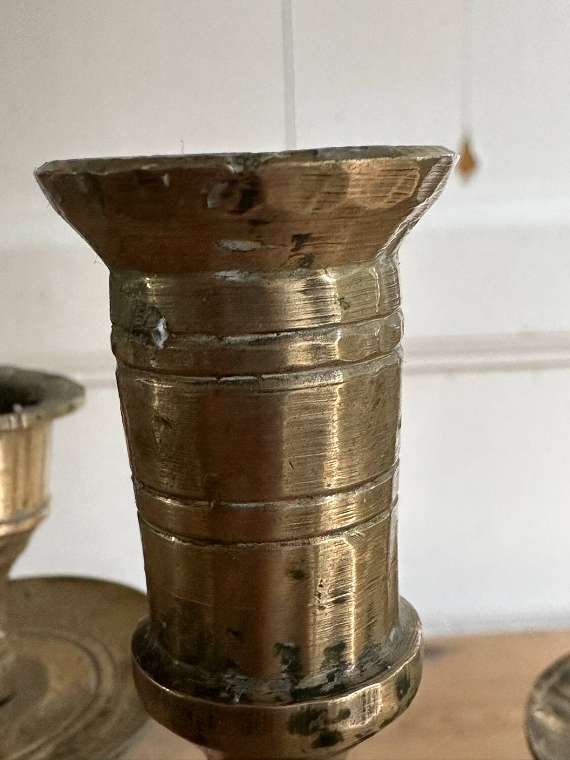 Five-branched brass candlestick