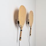 Pair of Uchiwa II wall lights by Ingo Maurer, Design M 1973