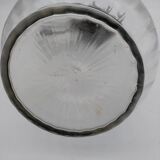 Large balloon glass carafe with pewter frame.