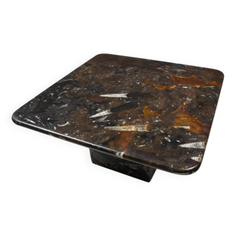 Petite table basse vintage fossilisée, années 1970
